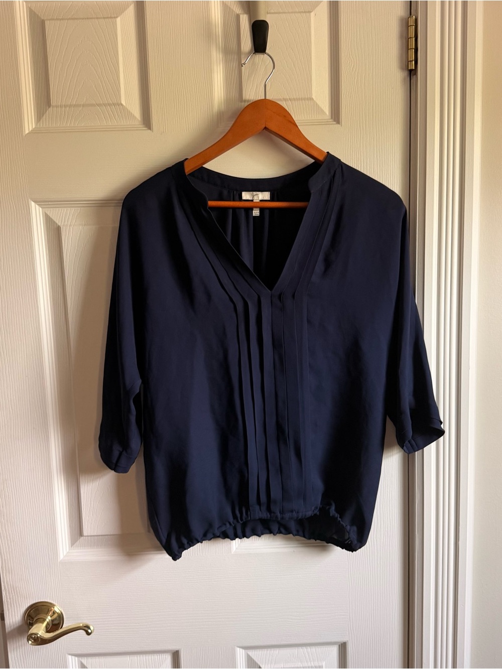 Joie navy silk blouse